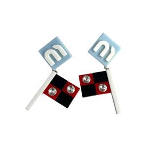 Miu Miu Racing Flag Earrings
